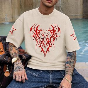 T-shirts en coton imprimés à manches courtes pour hommes, col rond, coupe ajustée, écologiques, 220g, vente en gros d'usine, décontractés et basiques - Product Image 6
