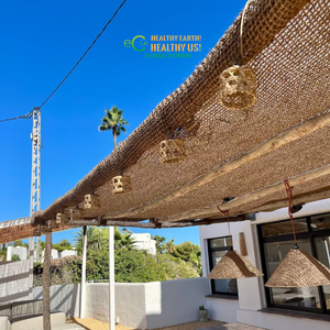 Voile d'ombrage en fibre de coco durable ECO2GO VIETNAM, formes triangulaires, carrées et rectangulaires, protection solaire UV naturelle pour balcon et extérieur - Product Image 6