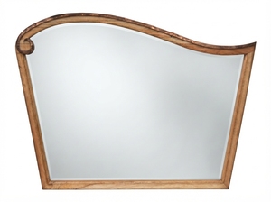 Solid Wood Traditional <b>Arch</b> Wall Mirror with <b>Framed</b> Edge Natural Finish Decorative Vanity Mirror for Bedroom and Hotel Use - Product Image 1
