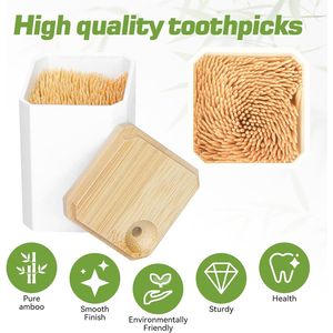 1 Pack of 1200 Round Double-Side Point Teeth <b>Toothpick</b> Holders for Food Picks Appetizers Cocktails Fruits Oils - Product Image 2