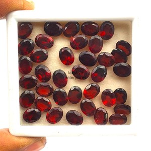 Granates rojos naturales, corte ovalado, facetados, piedras sueltas de 7 mm y 9 mm, piedras calibradas para la fabricación de joyas, granates al por mayor. - Product Image 2