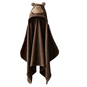 Direct Factory Organic Cotton Baby Hooded <b>Towel</b> Elephant Soft Embroidered Absorbent Infant Bath <b>Wrap</b> OEM - Product Image 2