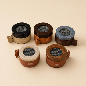 Luxury Round Wooden Incense Burner With Leather Base Stand, Metal Gold Cup Bukhoor Oud Holder, Elegant Home Fragrance Decor - Product Image 6