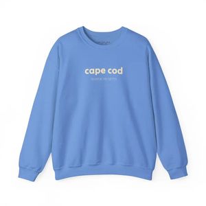 Sudadera Azul de Cuello Redondo Cape Cod Massachusetts, 100% Algodón, Estilo Holgado, Informal, Unisex, para Otoño - Product Image 1