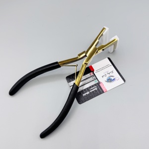 Outils pour extensions de cheveux Lucky Lash, usage commercial, acier inoxydable, poignée noire, finition dorée, installation et retrait de micro-anneaux, perles, extensions de cheveux - Product Image 6