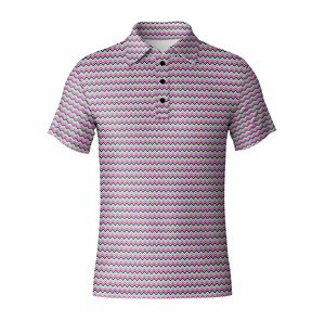 Polo de Golf Personalizado para Hombre, Tejido que Absorbe la Humedad, Manga Corta, Ropa Deportiva de Alto Rendimiento con Moderno Patrón en Zigzag - Product Image 2