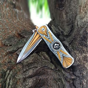 Couteau de poche pliant artisanal en acier inoxydable 3D imprimé, idéal pour le camping et le fidget spinner (vente en gros) - Product Image 4