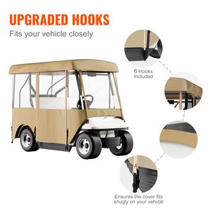 Tendalino Deluxe a 4 Lati per Golf Cart con Finestre Trasparenti, Impermeabile 300D, Adatto per 2+2 Posti, Copertura per Guida su Camion - Product Image 6