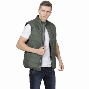 Men's Lightweight Windproof Quilted Puffer Vest Customizable Logo Design Autumn Warm Casual Outer Wear Style 100% Polyester - Product Image 1