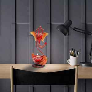 Elegant India Made Ganesh Candle Holder Decor for Visual Comfort in <b>Cafeteria</b> Seating Areas Home Showcase Units Festive Tables - Product Image 2