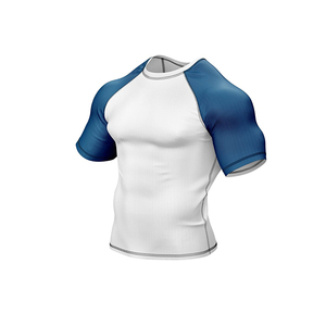 Camiseta de Manga Larga para Hombre, Protección UV, Color Blanco y Azul, Secado Rápido, Spandex y Poliéster, para Deportes Acuáticos Activos - Product Image 4
