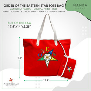 Bolso Tote para Mujer OES, Lona Roja con Diseño de Estrella Bordada, Asas Blancas, Accesorio de Moda para Compras - Product Image 6