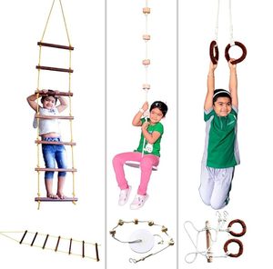 Escalera de Madera Woodensure con Anillas de Cuerda, Equipo de Juego para Niños al Aire Libre, Diseño Duradero - Product Image 4