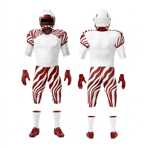 Uniforme de football américain personnalisé blanc et or, imprimé par transfert thermique, respirant, ajusté, pour hommes, toutes saisons, avec devant élastique - Product Image 3
