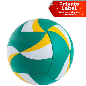 Ballon de volley-ball en cuir léger et écologique, personnalisable avec nom d'équipe, fabrication OEM de marque haut de gamme, étiquette blanche, doux et uni, en gros - Product Image 1
