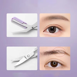 Tijeras para Cejas Personalizadas con Peine, Juego de 3 Piezas, Portátiles, Marca Privada, Herramientas de Maquillaje para Recortar y Arreglar las Cejas - Product Image 5