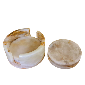 2026 New Premium <b>Marble</b> Onyx Big Slab Drink Coasters Set with Antique Finish Modern Kitchen Home Decor - Product Image 1