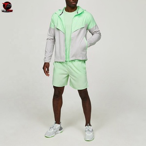 Conjunto Deportivo Personalizado, Chaqueta Cortavientos de Nailon y Pantalones Cortos, Conjunto de Dos Piezas para Hombre, Ropa Deportiva Urbana - Product Image 1