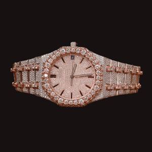 Reloj de Cuarzo para Hombre, Diseño Único, con Bisel de Diamantes Moissanite Hechos a Mano, Estilo Hip Hop, Edición Limitada - Product Image 1