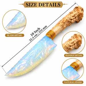 Vente en gros de dague décorative artisanale en opalite œil de chat avec manche en résine, ornement en cristal - Product Image 5