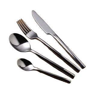 Juego de cubertería de plata con mango redondo, tenedor plateado, plateado, barato, nuevo diseño moderno - Product Image 1