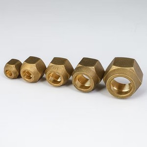 Brass Fully <b>Threaded</b> Hex Head Nylon Insert Self-locking <b>Lock</b> Nut AOL-152(SAE#010166) - Product Image 1