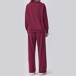 <b>Plus</b> <b>Size</b> Women's Winter Printed Casual Tracksuit with Custom Logo Cotton Jogger Sweatpants and Sweatshirt <b>Set</b> for <b>Lounge</b> Wear - Product Image 2