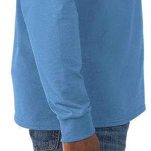Camisa de Manga Larga para Hombre, Tejida, de Bambú y Algodón Satinado, con Cuello Clásico, Color Azul, Antiarrugas, de la Mejor Calidad - Product Image 3