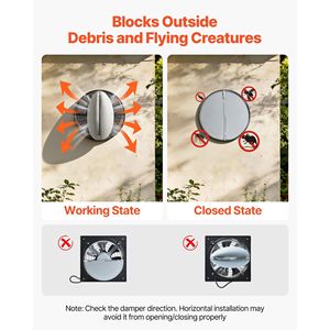 Ventilatore da Parete ad Alta Velocità da 8 Pollici, 576 CFM, Controllo On/Off, Basso Consumo, Ventilatore di Scarico Portatile con Funzionalità Extra - Product Image 4