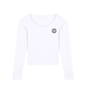 Women's <b>Black</b> Square Collar <b>Long</b> <b>Sleeve</b> <b>Crop</b> <b>Top</b> Slim Fit Knitted Solid Color Minimalist Style All Seasons Wear - Product Image 6