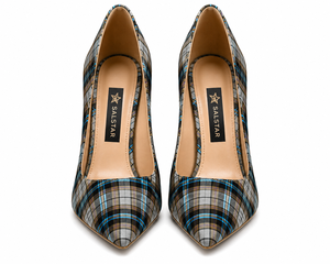 Chaussures à talons hauts écossaises pour femmes, motif tartan de haute qualité, escarpins de mariage à talon aiguille, logo personnalisé, vente en gros - Product Image 4