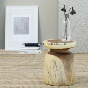 Wholesale Premium Solid Wood <b>Stool</b> Handmade Natural Wooden Side <b>Table</b> Rustic Home Furniture Factory Direct OEM ODM - Product Image 3