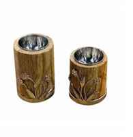 Brûleur d'encens Bakhoor Barira Homes de luxe en marbre et bois de manguier avec incrustation de nacre, motif floral traditionnel sculpté, écologique et durable