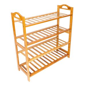 "Bamboo 4-Tier <b>Shoe</b> <b>Rack</b> Easy Assembly Home/Office <b>Storage</b> Wood Finish" - Product Image 2