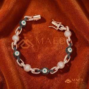 Pulsera de Eslabones Redondos con Baño de Oro Rosa de 14K, Pulsera de Cadena de Lujo para Mujer, Pulseras de Cadena Fina, Regalo - Product Image 3