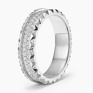 Fine Quality 925 Sterling <b>Silver</b> Gold Plated Moissanite <b>Eternity</b> <b>Ring</b> for Women Bridal Wedding Jewelry Design - Product Image 4
