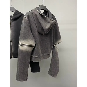 Nouveauté : Sweats à capuche pour hommes personnalisés de haute qualité, unis et en gros / Nouveauté : Sweats à capuche pour hommes à design simple, effet délavé à l'acide - Product Image 5