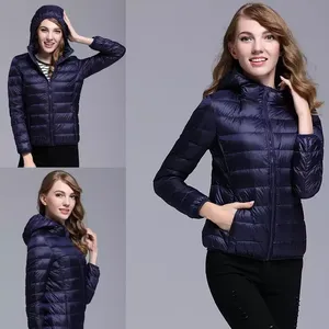 Veste matelassée courte en polyester imperméable pour femmes, avec capuche, sur mesure, grande taille, pour l'hiver - Product Image 3
