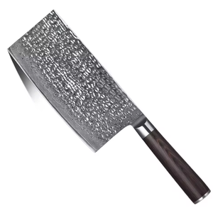 Couteau à découper LEGACY BLADES en acier Damas forgé à la main, manche en bois, style japonais, tranchant comme un rasoir, ambidextre, compatible lave-vaisselle - Product Image 4