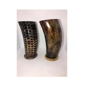 Ensemble de 2 vases à fleurs en corne de buffle faits à la main, matériau naturel, style rustique, pour la décoration intérieure de la maison, de la table et du jardin - Product Image 6