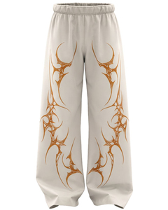 Pantalones Deportivos Holgados con Estampado Tribal Beige Personalizados para Mujer, Pantalones Jogger de Pierna Ancha, Estilo Urbano, Hip Hop, Casual, de Felpa - Product Image 1