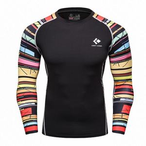 Maillot de bain à manches longues pour homme, protection UV, séchage rapide, surf, plage, vêtements de compression athlétiques - Product Image 3