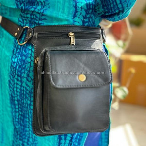 Nouveau sac de taille en cuir véritable de concepteur ceintures de poche en cuir ceinture de voyage à la main unisexe élégant Collection ceintures de poche de hanche - Product Image 2