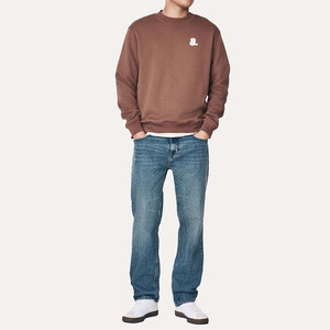 Sudadera de Algodón para Hombre, Cuello Redondo, Corte Regular, para Invierno, con Logotipo Personalizado, Lavado Ácido, Lavado a la Piedra, Diseño Bordado, Venta al por Mayor - Product Image 6