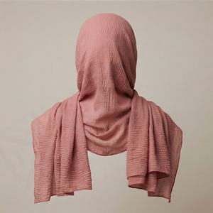 Hijab carré de luxe 90x90cm avec nœud perlé et pompon, dernier design unique, foulard en mousseline, cristal, doux, premium, élégant, châle stylé - Product Image 2