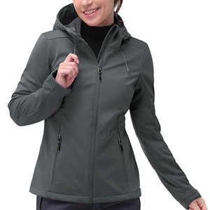 Veste softshell pour femme personnalisée avec capuche, légère, respirante, en polaire, chaude, résistante à l'eau, pour le travail, les sports, les journées d'hiver - Product Image 5