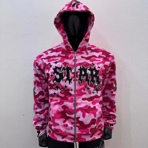 Sudadera con Capucha de Alta Calidad, 100% Algodón, Secado Rápido, 430g, Cierre de Cremallera de 1/4, Logotipo Bordado por Sublimación, Estilo Urbano, Diseño Camuflaje - Product Image 1