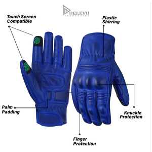 Guantes de Motociclismo de Cuero Vacuno, Cuero Genuino, Suaves, Cómodos, Transpirables, Logotipo Personalizado Delantero/Trasero, Cualquier Color Disponible - Product Image 4