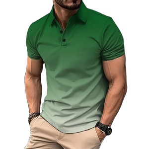 Polo con estampado 3D de degradado colorido para hombre, camisetas de manga corta con patrón de moda, camisetas de solapa informales de verano, camisetas de gran tamaño - Product Image 1