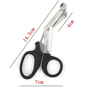 Tijeras Médicas de Acero Inoxidable Negro de 14.5cm, Tijeras para Vendajes, Tijeras para Gasa, Corte de Lona, Primeros Auxilios Domésticos, Reutilizables - Product Image 4